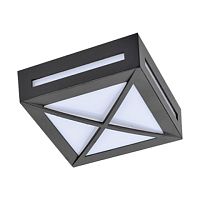 Светильник Ecola 3083W GX53 220В 10Вт Квадрат с решеткой IP65 Черный картинка 